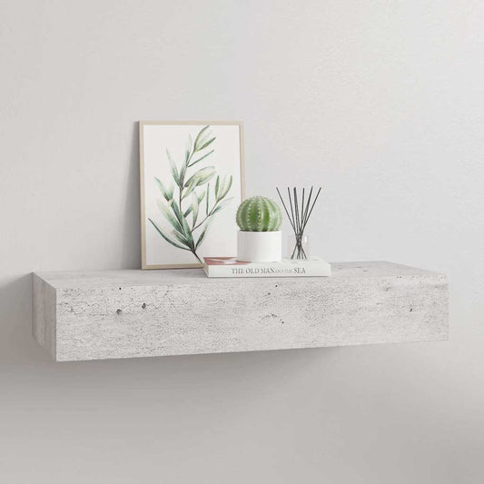Wall-mounted Drawer Shelf Concrete Grey 60x23.5x10cm MDF