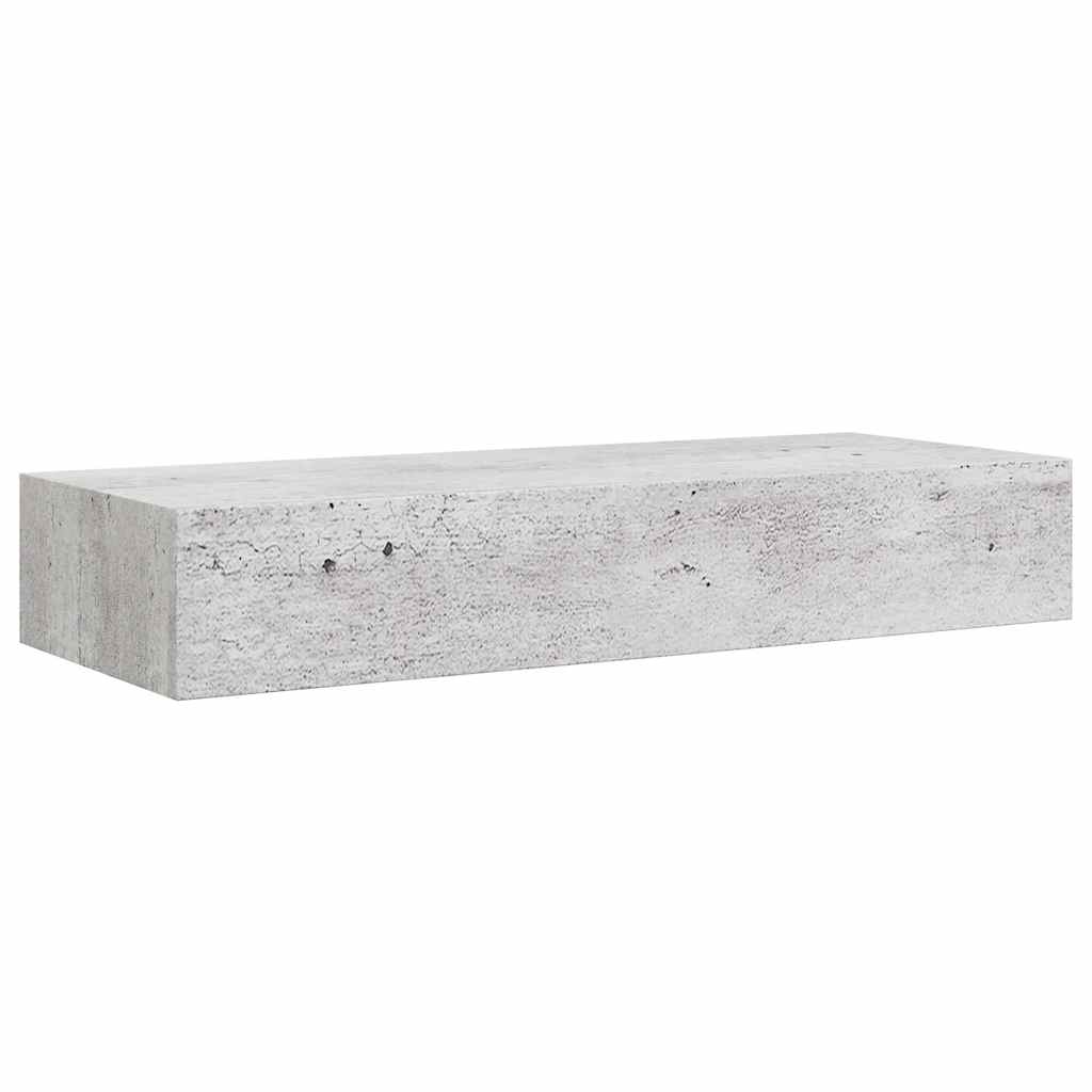 Wall Drawer Shelves 2 pcs Concrete Grey 60x23.5x10cm MDF
