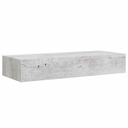 Wall Drawer Shelves 2 pcs Concrete Grey 60x23.5x10cm MDF