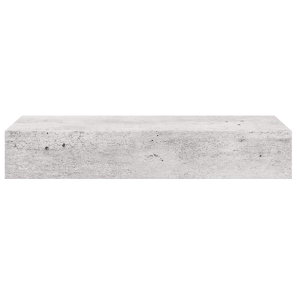 Wall Drawer Shelves 2 pcs Concrete Grey 60x23.5x10cm MDF