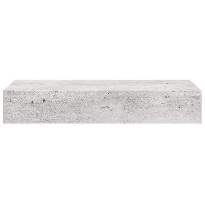 Wall Drawer Shelves 2 pcs Concrete Grey 60x23.5x10cm MDF