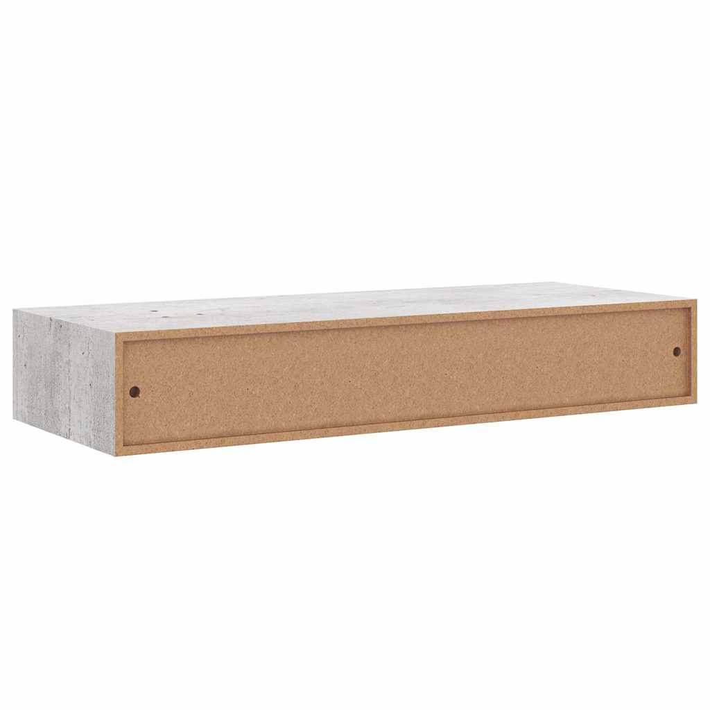 Wall Drawer Shelves 2 pcs Concrete Grey 60x23.5x10cm MDF