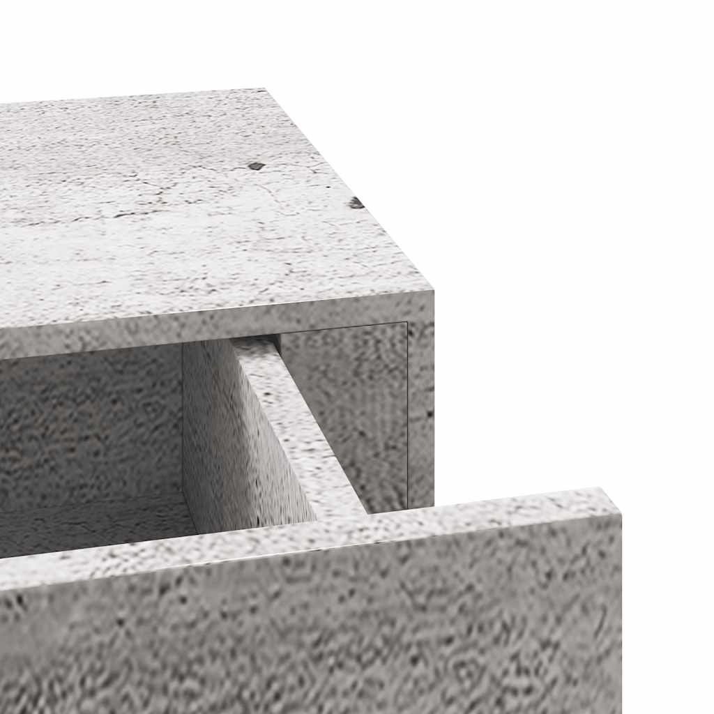Wall Drawer Shelves 2 pcs Concrete Grey 60x23.5x10cm MDF