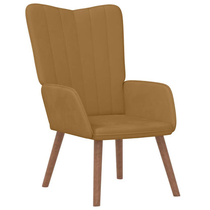 Relaxing Chair Brown Velvet