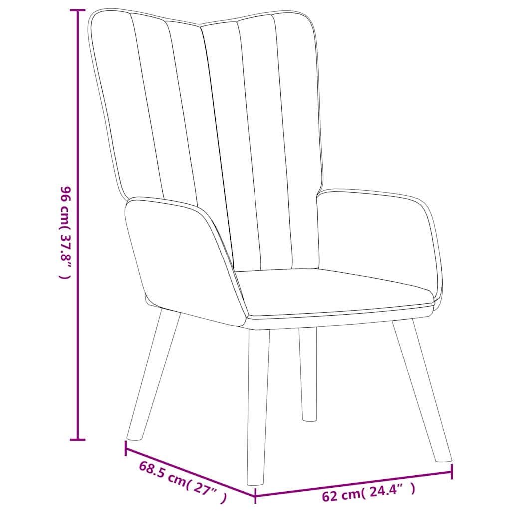 Relaxing Chair Brown Velvet