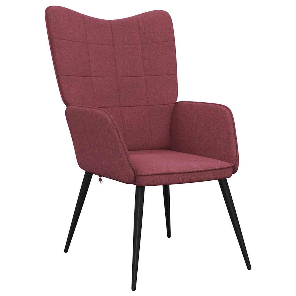 Relaxing Chair Wine Red Fabric