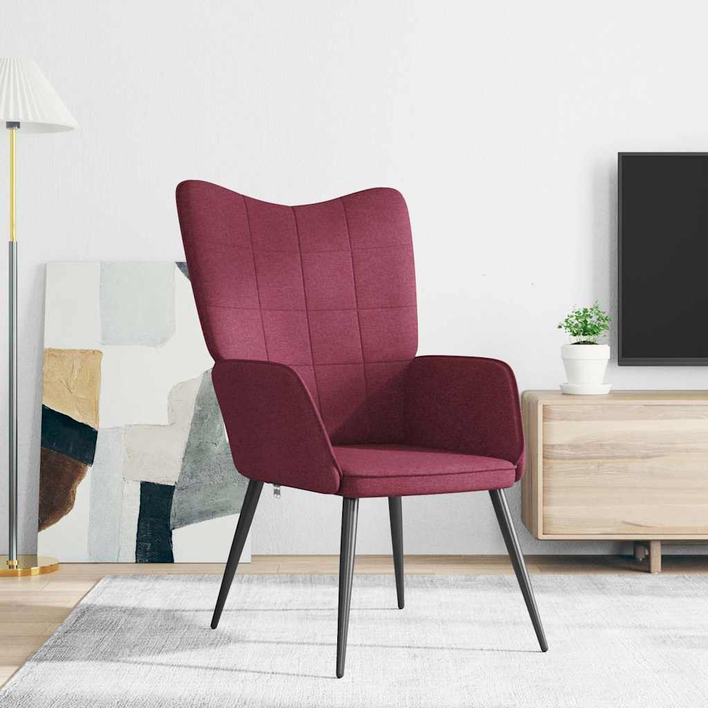 Relaxing Chair Wine Red Fabric