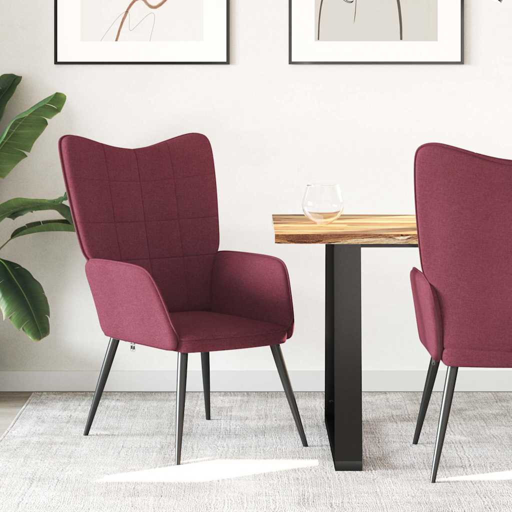 Relaxing Chair Wine Red Fabric