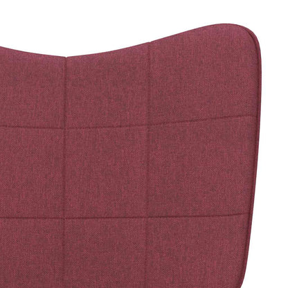 Relaxing Chair with a Stool Wine Red Fabric