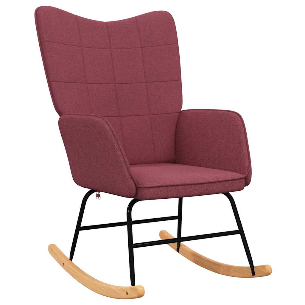 Rocking Chair Wine Red Fabric