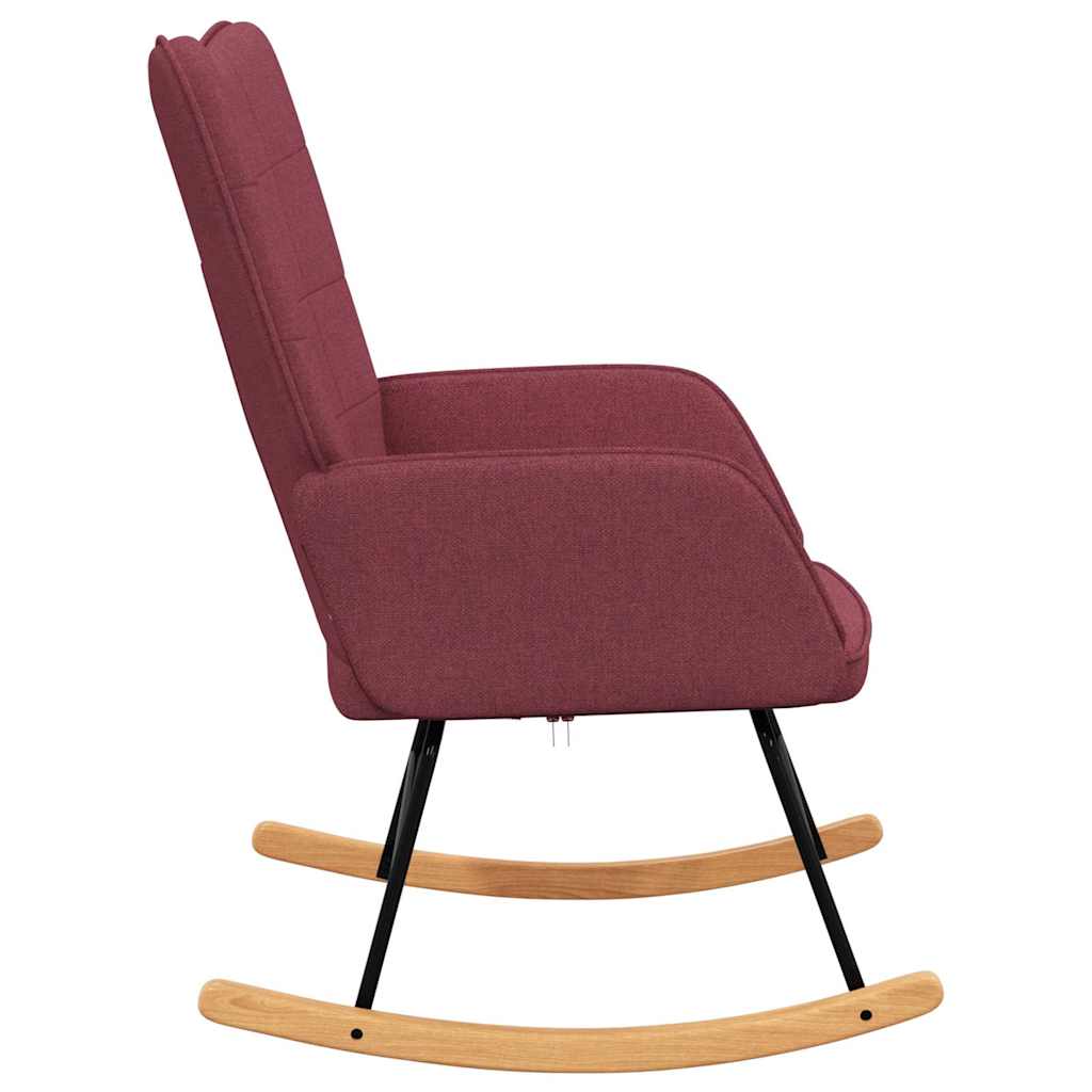Rocking Chair Wine Red Fabric