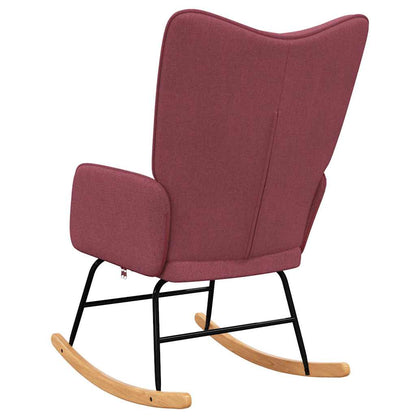 Rocking Chair Wine Red Fabric
