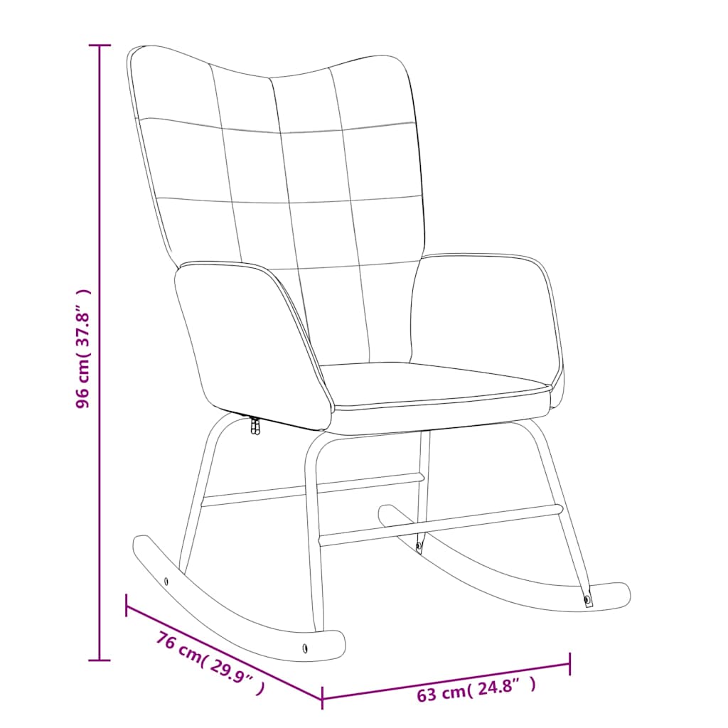 Rocking Chair Wine Red Fabric