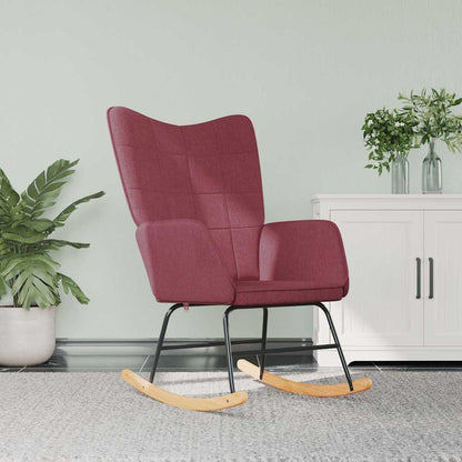 Rocking Chair Wine Red Fabric