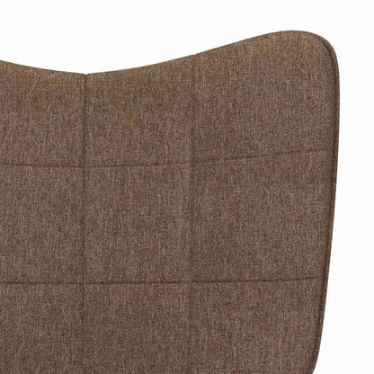 Rocking Chair with a Stool Brown Fabric