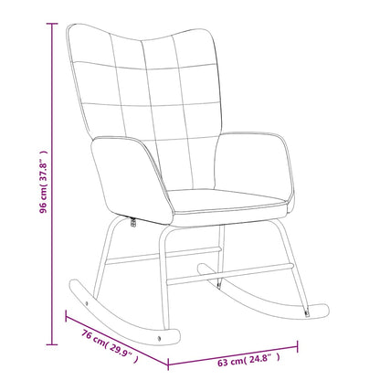 Rocking Chair with a Stool Brown Fabric