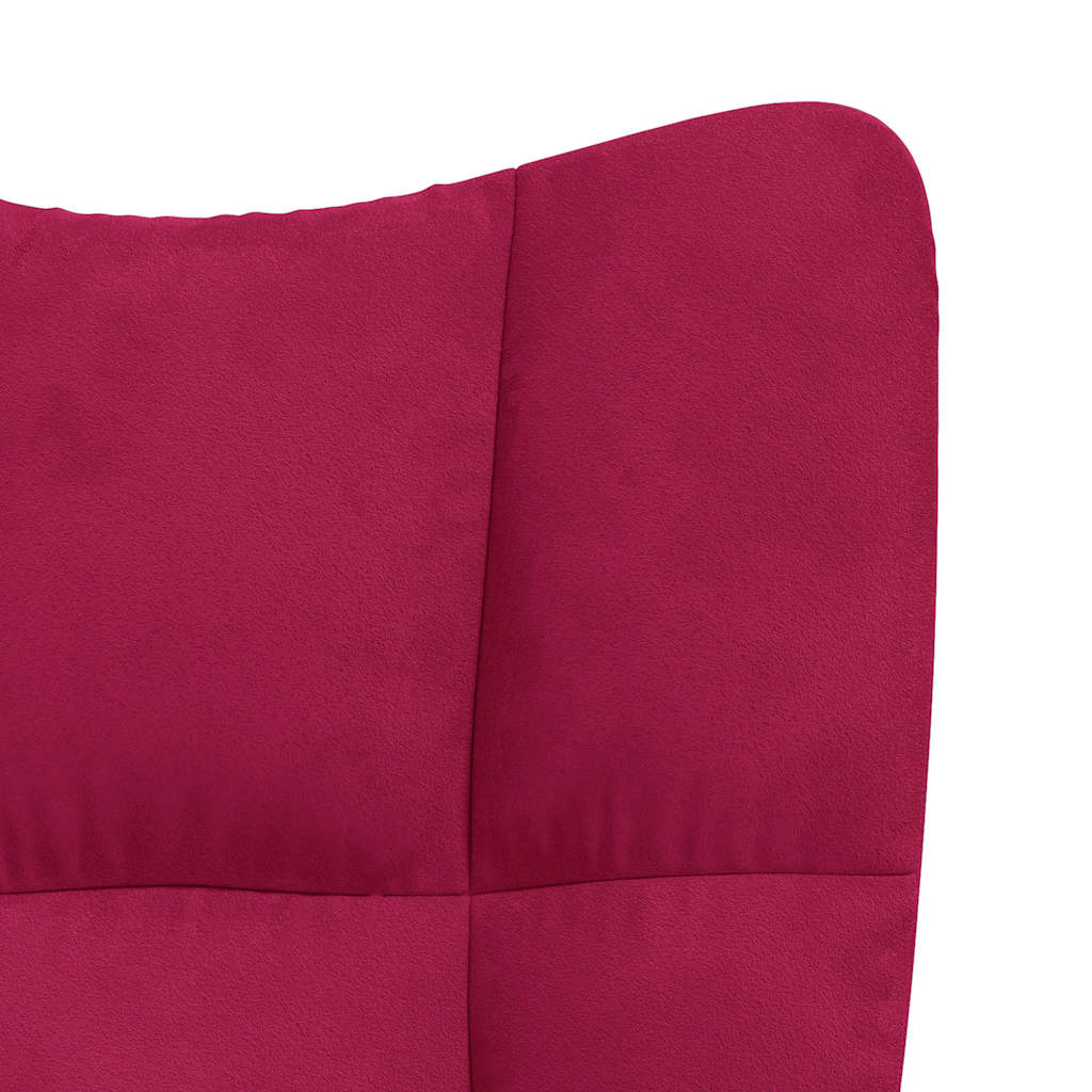 Relaxing Chair Wine Red Velvet