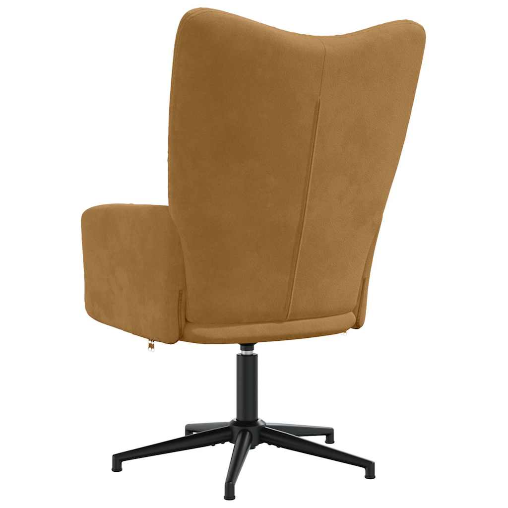 Relaxing Chair Brown Velvet