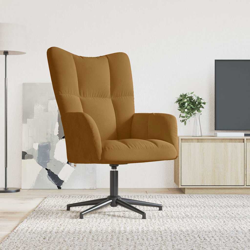 Relaxing Chair Brown Velvet