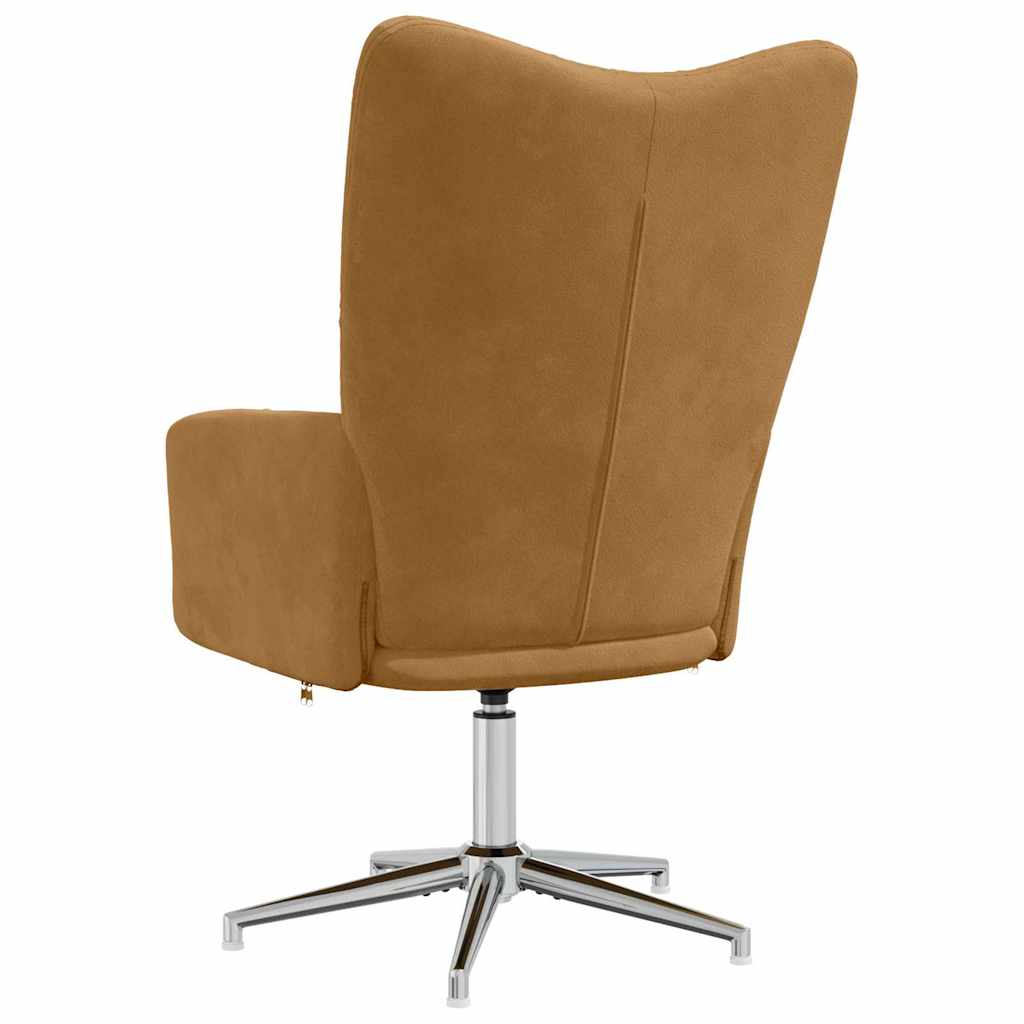 Relaxing Chair Brown Velvet