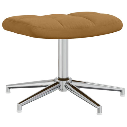 Relaxing Chair with a Stool Brown Velvet