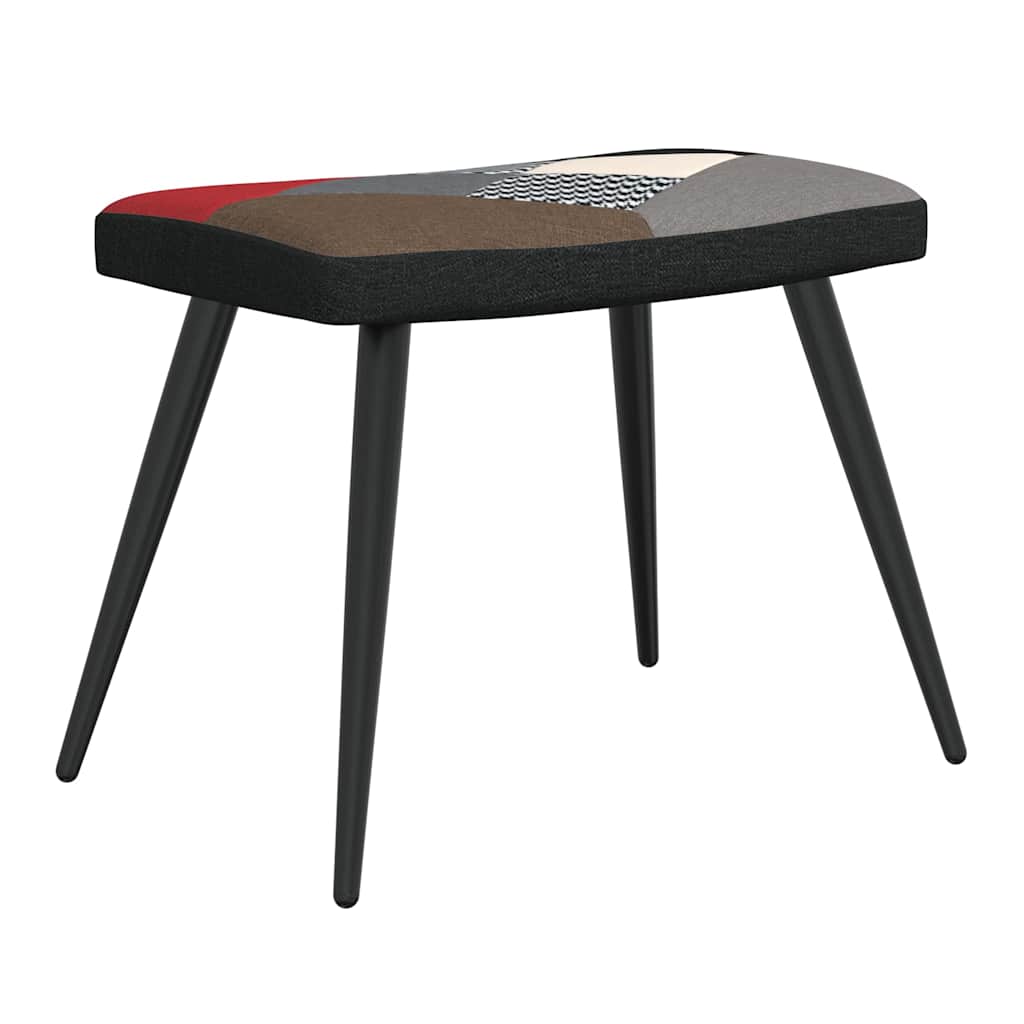 328198 vidaXL Relaxing Chair with a Stool Patchwork Fabric