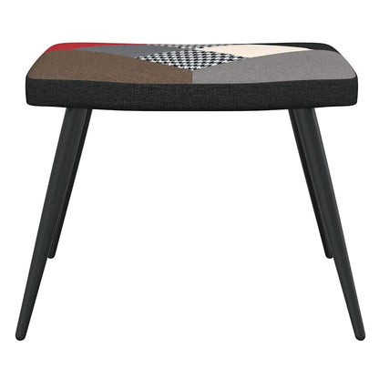 328198 vidaXL Relaxing Chair with a Stool Patchwork Fabric
