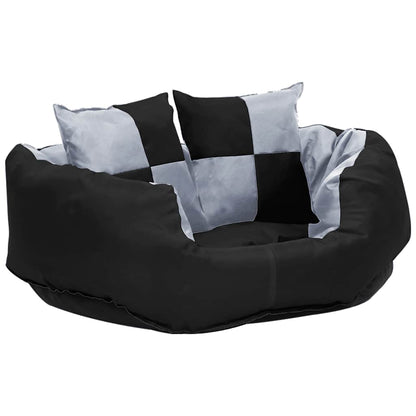 Reversible & Washable Dog Cushion Grey and Black 65x50x20 cm