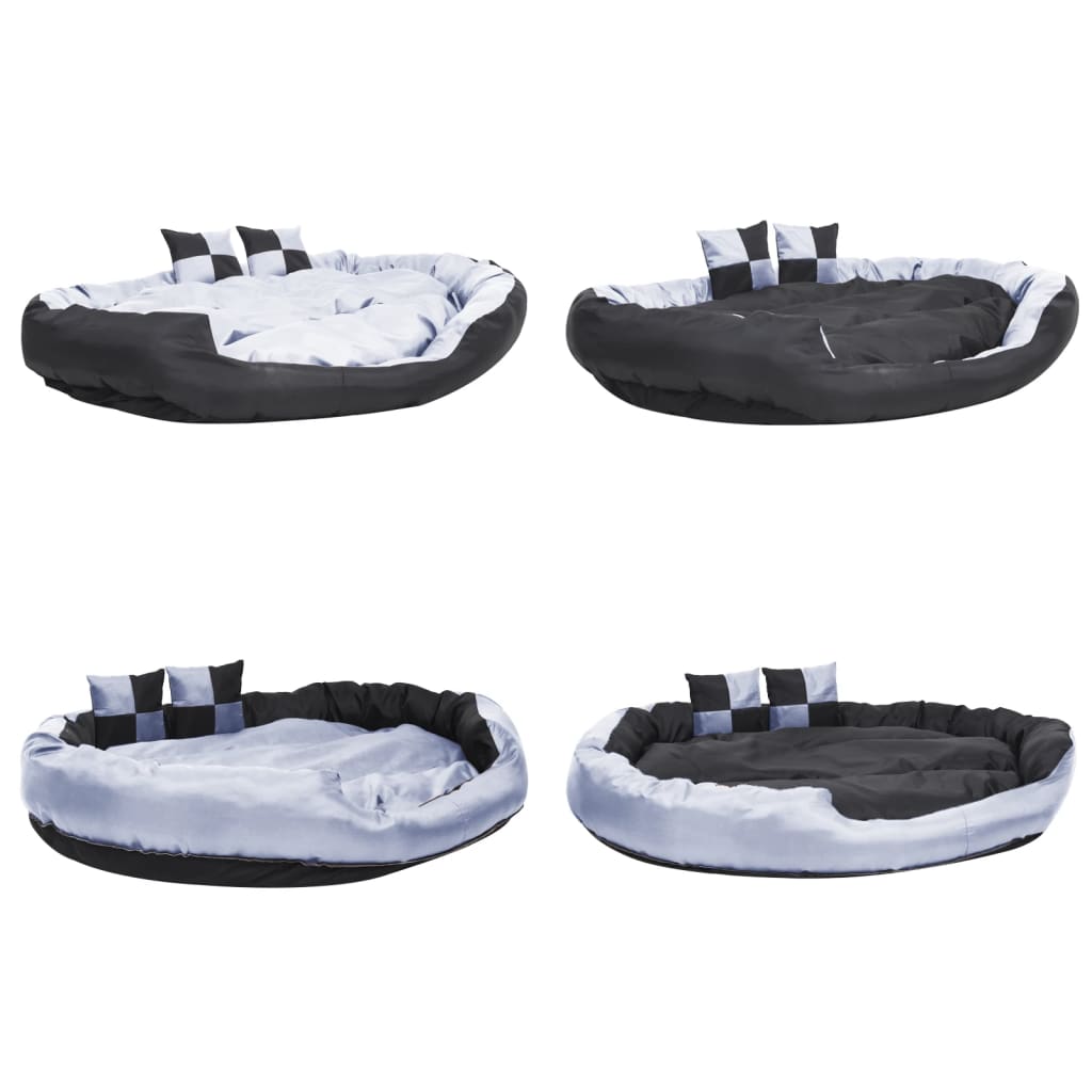 Reversible & Washable Dog Cushion Grey and Black 150x120x25 cm