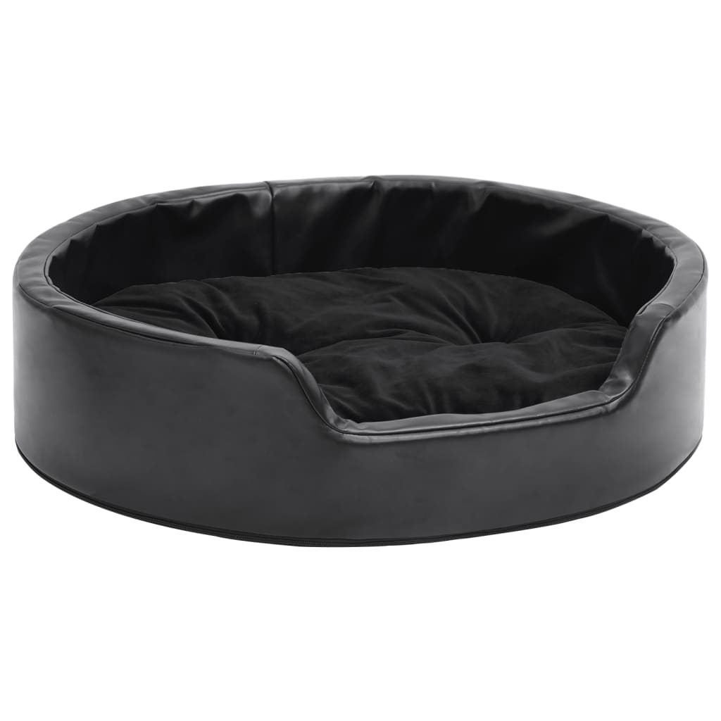 Dog Bed | Black | Faux leather, plush | 69x59x19 cm | Dog Bed