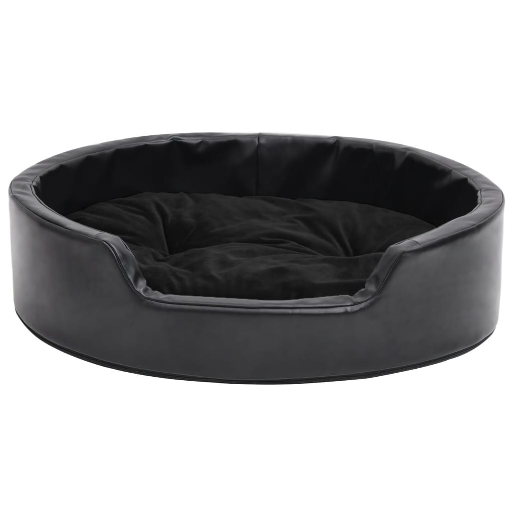 Dog Bed | Black | Faux leather, plush | 69x59x19 cm | Dog Bed