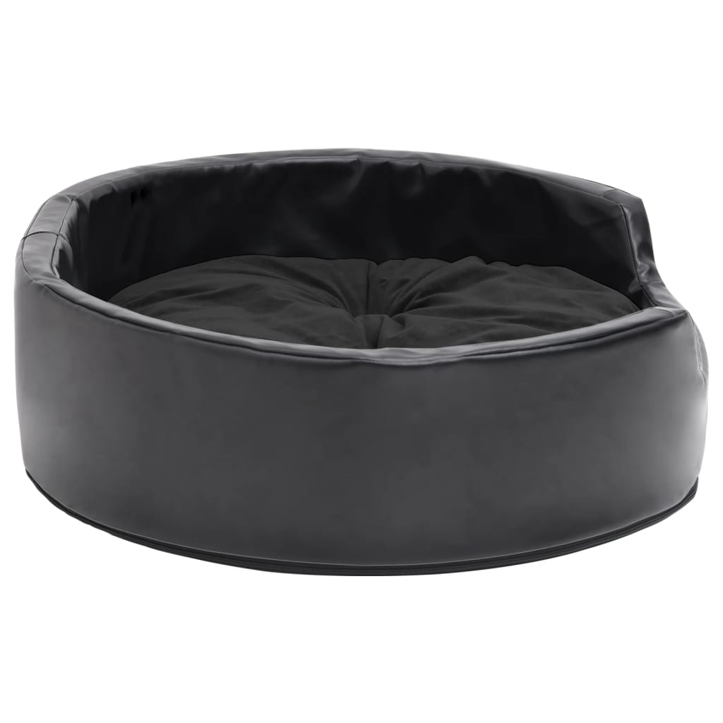 Dog Bed | Black | Faux leather, plush | 69x59x19 cm | Dog Bed