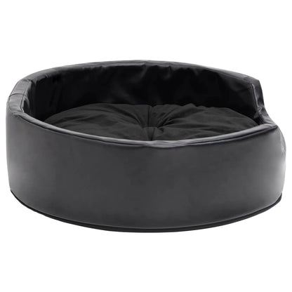 Dog Bed | Black | Faux leather, plush | 69x59x19 cm | Dog Bed