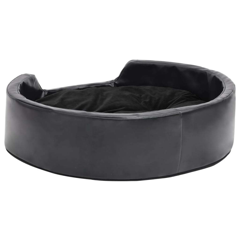 Dog Bed | Black | Faux leather, plush | 69x59x19 cm | Dog Bed