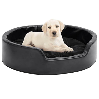 Dog Bed | Black | Faux leather, plush | 69x59x19 cm | Dog Bed