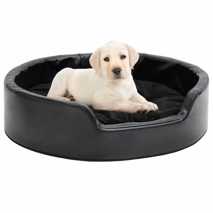 Dog Bed Black 69x59x19 cm Plush and Faux Leather