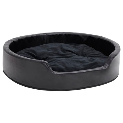 Dog Bed | Black | Faux leather, plush, PP cotton, foam | Medium