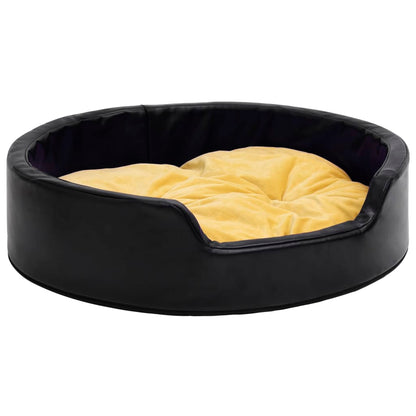 Dog Bed | Black | Faux Leather | 99x89x21 cm | Dog Bed | Round