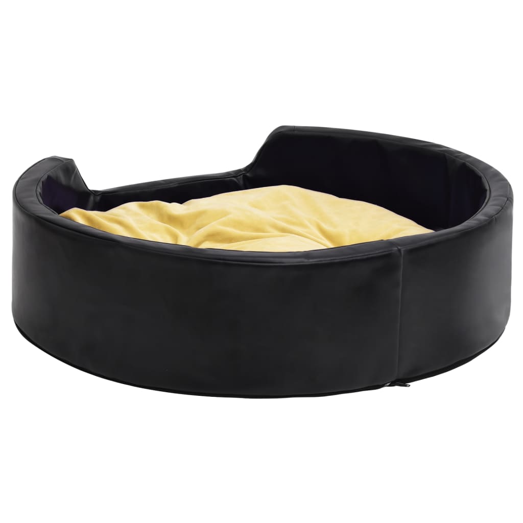 Dog Bed | Black | Faux Leather | 99x89x21 cm | Dog Bed | Round
