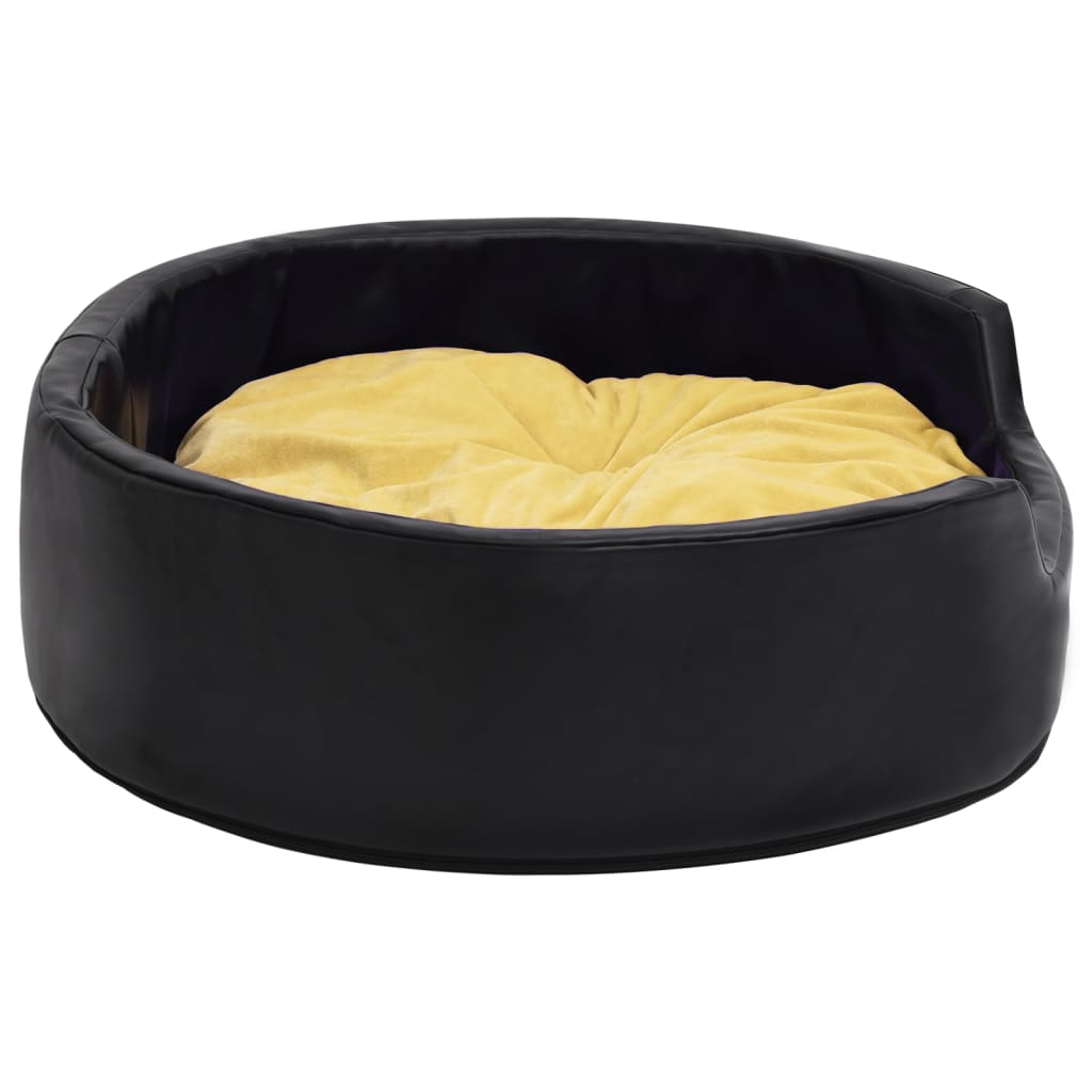 Dog Bed | Black | Faux Leather | 99x89x21 cm | Dog Bed | Round
