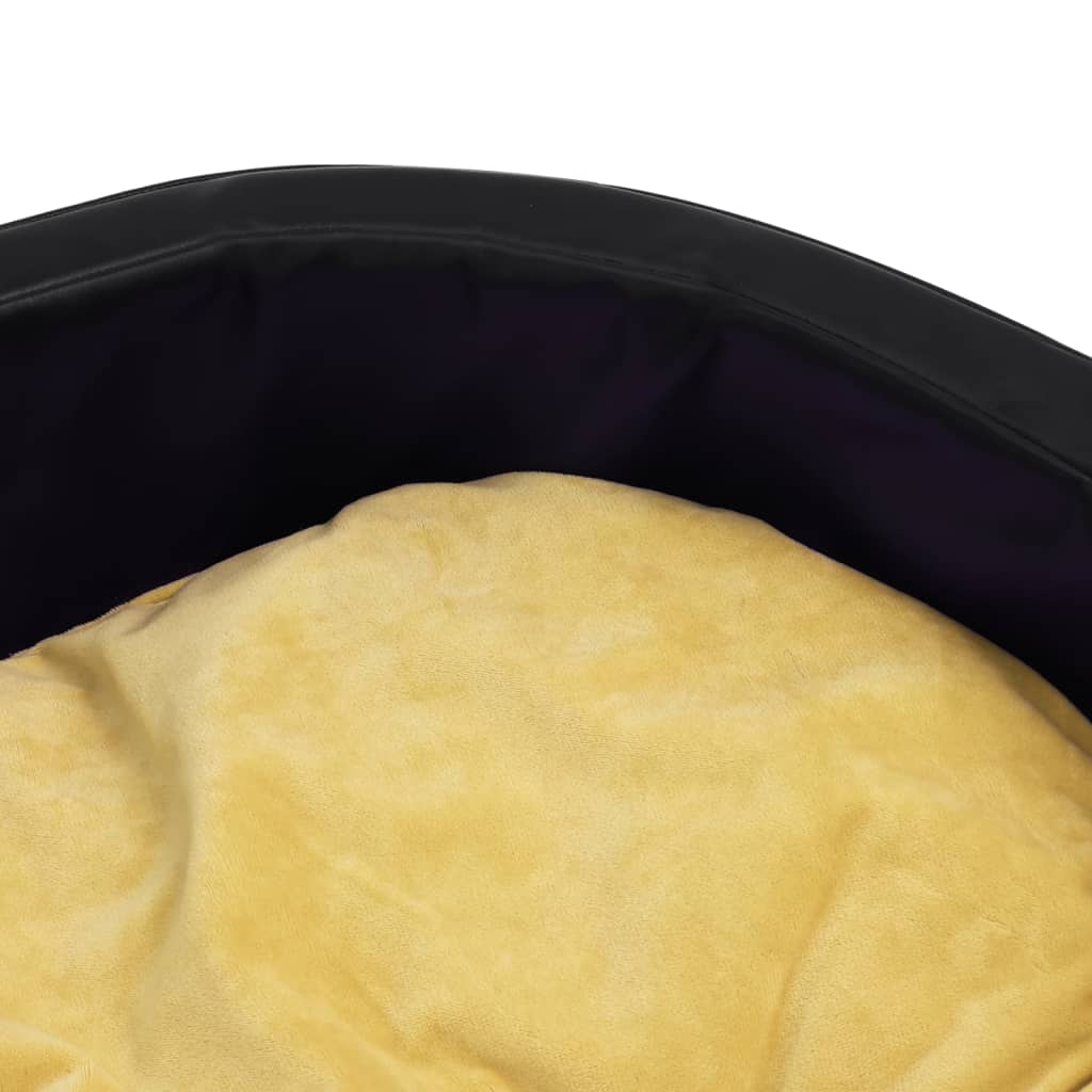 Dog Bed | Black | Faux Leather | 99x89x21 cm | Dog Bed | Round
