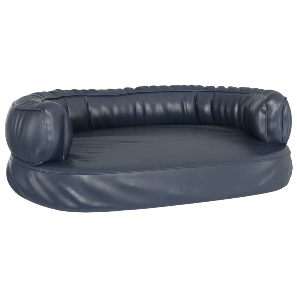 Dog Bed | Dark Blue | Faux Leather | Medium | Dog Bed | Rectangular