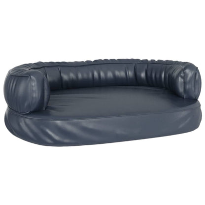 Dog Bed | Dark Blue | Faux Leather | Medium | Dog Bed | Rectangular