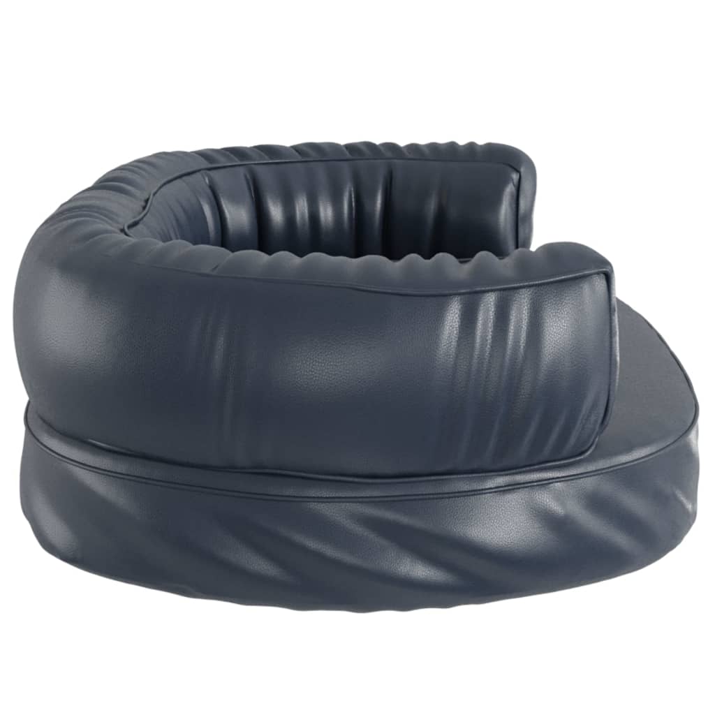 Dog Bed | Dark Blue | Faux Leather | Medium | Dog Bed | Rectangular
