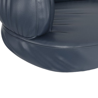 Dog Bed | Dark Blue | Faux Leather | Medium | Dog Bed | Rectangular