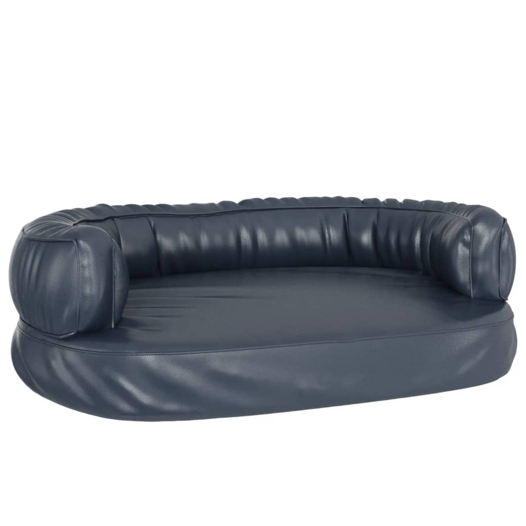 Dog Bed | Dark Blue | Faux Leather (100% polyurethane) | 75x53 cm