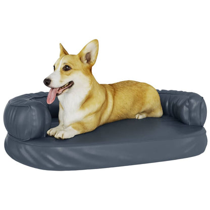Dog Bed | Dark Blue | Faux Leather (100% polyurethane) | 75x53 cm