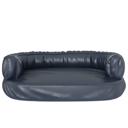 Dog Bed | Dark Blue | Faux Leather (100% polyurethane) | 75x53 cm