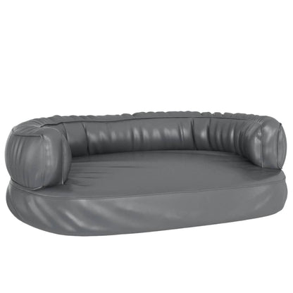 Ergonomic Foam Dog Bed Grey 60x42 cm Faux Leather