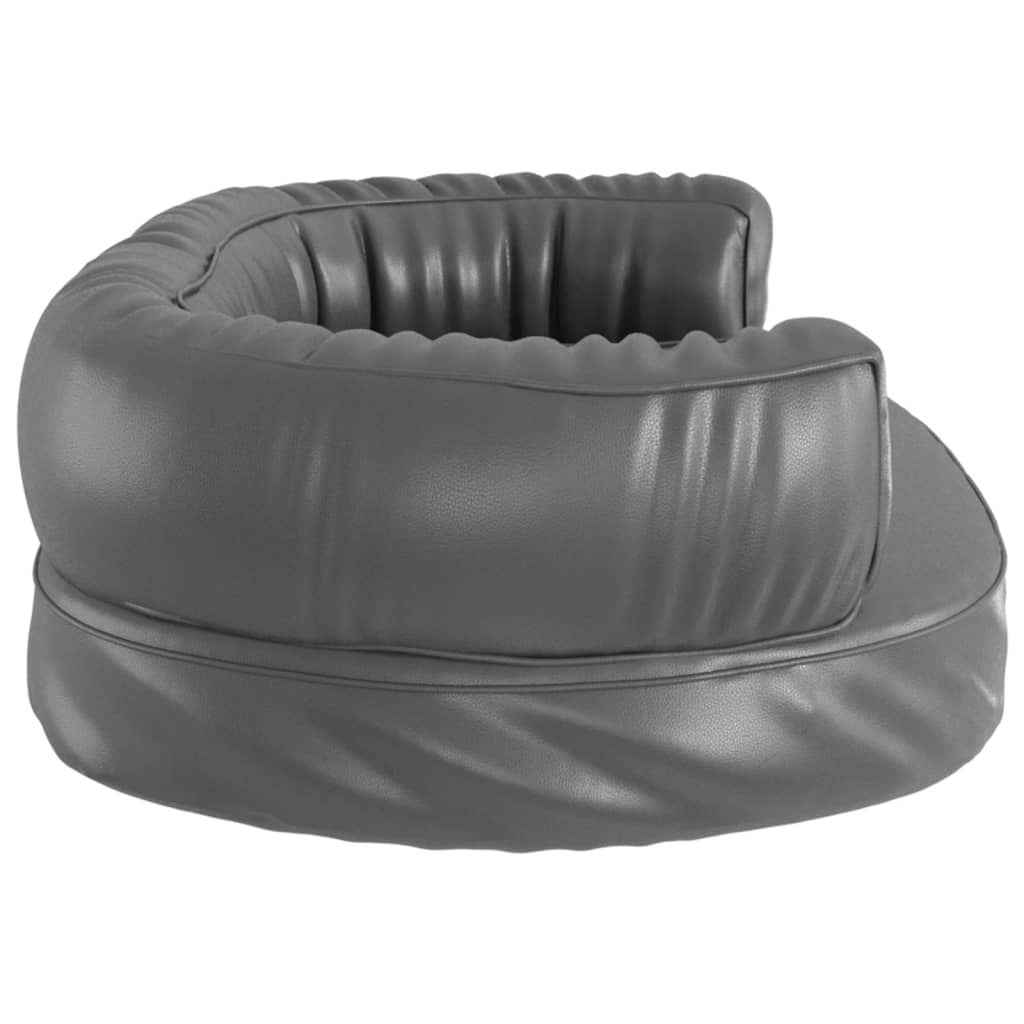Ergonomic Foam Dog Bed Grey 60x42 cm Faux Leather